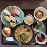寿し正 - 寿司大盛りとそばのセット