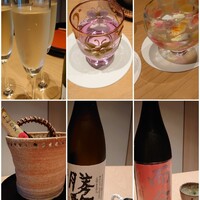 懐石料理 桝田 - ドリンク各種✨シャンパン、勝駒、而今(じこん)。メニューに価格表記がなく恐る恐る注文です…今後は値段を聞いて飲みます。