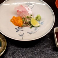 ふしきの - 向付（鯛、和歌山産雲丹）