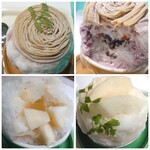 かき氷&デザート&カフェ ボンジョルネ - 別の日：和栗のモンブラン氷2,000円✨THE 生梨氷1,600円✨各断面♪秋の味覚がかき氷で最大限に引き出されていました！！