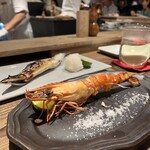 動悸 - 原始焼　特大海老と秋刀魚