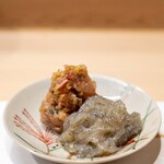 うを徳 - 2023.10 五島列島産真鯵なめろうと焼津産生しらすカルパッチョ