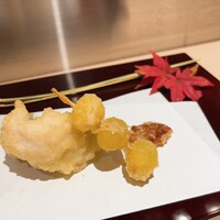 渋谷 天婦羅 ふじもと - ハモ、銀杏、梅干し