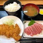 ゆず - 組合せ自由定食 ２品 チキンカツとまぐろ刺し