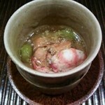 京天神 野口 - 先付；うにとえびと銀杏