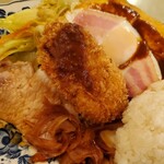 三好弥 - ロース照り焼き・ポークピカタ・カニクリームコロッケ・ベーコンエッグ