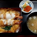 Shirafuji Doraibuin - 海老フライお重丼(930円也) 見た目もバッチリ！