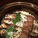 神保町 傳 - ★この日のイチバン★秋刀魚と秋刀魚肝の炊き込みご飯。