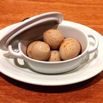 smoked quail eggs