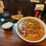 Ramen Kachi Moriken - からあげ定食(辛味噌・麺爆盛り)