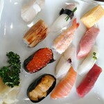 Sushi Hide - お昼御膳「蘭」のにぎり