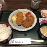 駒八 - 日替わり（ヒレカツ定食、コーンクリームコロッケ付き）