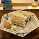 Seirin - 浜名湖　天然鰻　白焼き　大根と生姜の紅葉おろし　塩わさび