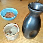 伊豆高原 そば 手鞠 - 日本酒（中屋）、イカの塩辛