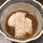 鮨菜 和喜智 - クエ　落葉茸　真鱈白子のソース