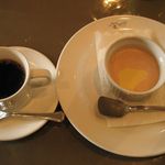 ビストロ うお座 - ホットコーヒーと苺のババロア