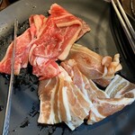 Shichirin Yakiniku Anan - '23/10/29 牛カルビ豚カルビ定食160g（税込880円）