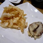 天ぷら Dining ITOI - 白海老のかき揚げと栗の渋皮煮
