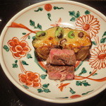 懐食　春慶　 - 焼物・賀茂茄子のはぎ焼きと牛肉