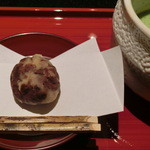 懐食　春慶　 - 渋皮栗の茶巾絞りとお抹茶