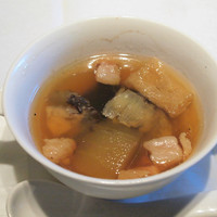 開化亭 - 鮑と冬瓜とキヌガサ茸の上湯スープ