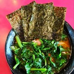 家系ラーメン たつ家 - ラーメン＋ほうれん草　カタコメオオメ。￥850＋￥150