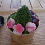 麩の岡田屋 - 生麩かき氷 抹茶あずき