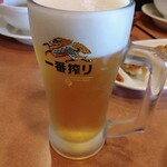 バーミヤン - 晩酌セット（生ビール＋本格焼餃子）¥550/税込