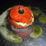 aura dining - トマトのグラタン　あつあつトローリとろけるチーズがおいしい（コース１例：要予約）