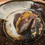 温石 - 大きな玉取椎茸には伊勢海老の味噌をかけて