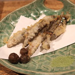 柳家 - 味女泥鰌（アジメドジョウ）の天ぷら と むかご　(2013/10)