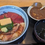 ごはん処 みなと屋 - 和牛とマグロの２色丼¥1408