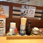 やよい軒 - 卓上 調味料は七味と醤油