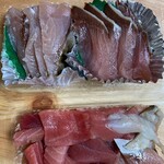 発寒かねしげ鮮魚店 - さしみ切り落とし＋ギンボラ＋天然ブリ