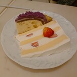 ロビーカフェファシーノ - 2種盛りのショートケーキと紫芋のモンブラン