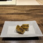 温石 - 17.カボチャと小豆のきんつば、黒蜜