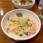 ゆであげスパゲティ パスタ - カルボナーラ 海老 1350円