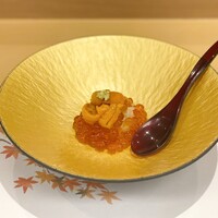 北新地 鮨 天ぷら いわい - いくらと雲丹の小丼