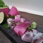 蓬左茶寮 - 刺盛り　イワシ・アジ・メジ中トロ・マダカ・鯛