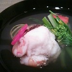 蓬左茶寮 - ワン物・吸口は黄柚子・帆立とスズキの真丈