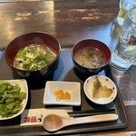 Rinne - お昼の定食（白飯抜き）とハイボールｗ