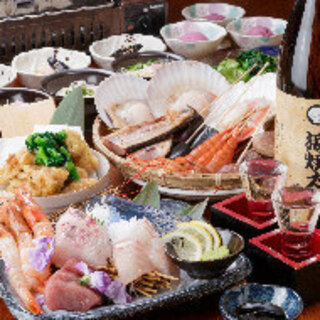 Enjoy sashimi and Hamayaki to your heart's content! Three all-you-can-eat and drink courses available