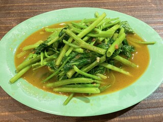 海南チキンライス 夢飯 - 空芯菜の炒めもの（サンバル）