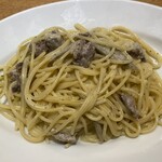 イタリア食堂のら - 豚タンとゴボウのジェノベーゼクリームソーススパゲティ