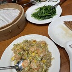 鼎泰豊 - 海老チャーハン、空芯菜炒め