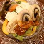 入谷鬼子母神門前のだや - うなぎハムとクリームチーズの酒盗和え