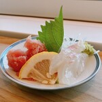 岡村春子商店 - ネギトロ&鯛のお刺身