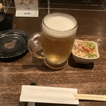 Baji toufuu - お通しとビール
