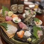 海鮮食堂 すいか - 最初の刺身盛り合わせ