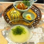 Hagihakkei Ganjima Bessou - 長芋のすり流し＋秋の味覚盛り合わせ